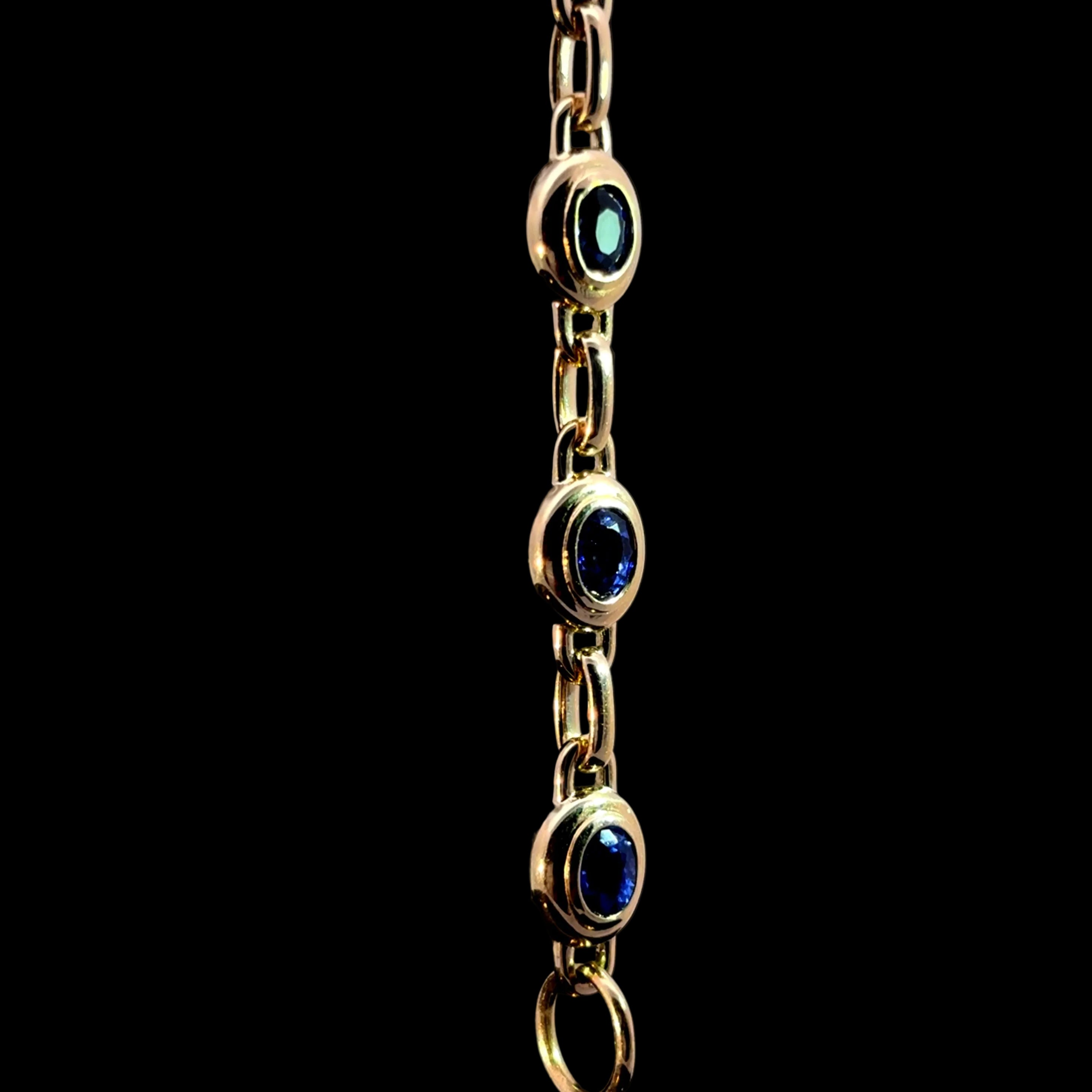 Bezel-Set Sapphire Link Bracelet