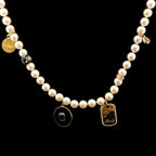 Natural Pearl Multi Charm Necklace