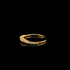 Diamond Curved Crown Band Yellow Gold Ring