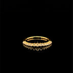 Diamond Curved Crown Band Yellow Gold Ring