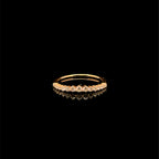 Diamond Curved Crown Band Yellow Gold Ring