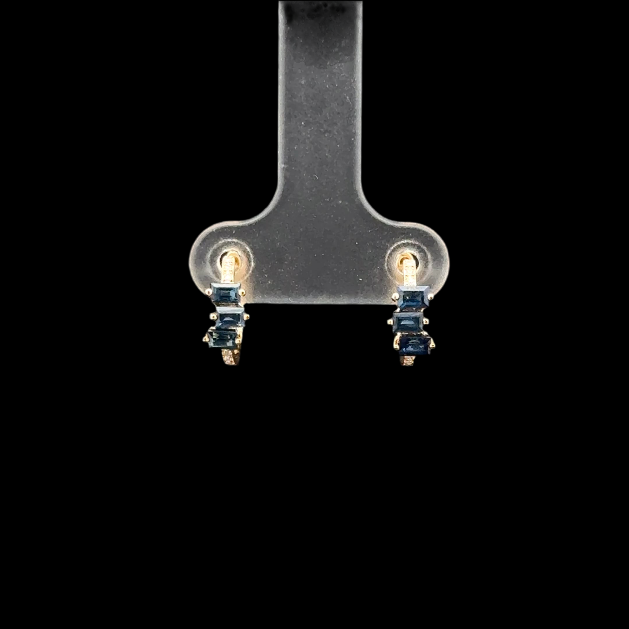 MIDNIGHT BAGUETTE HOOP EARRINGS