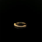 Diamond Curved Crown Yellow Gold Ring