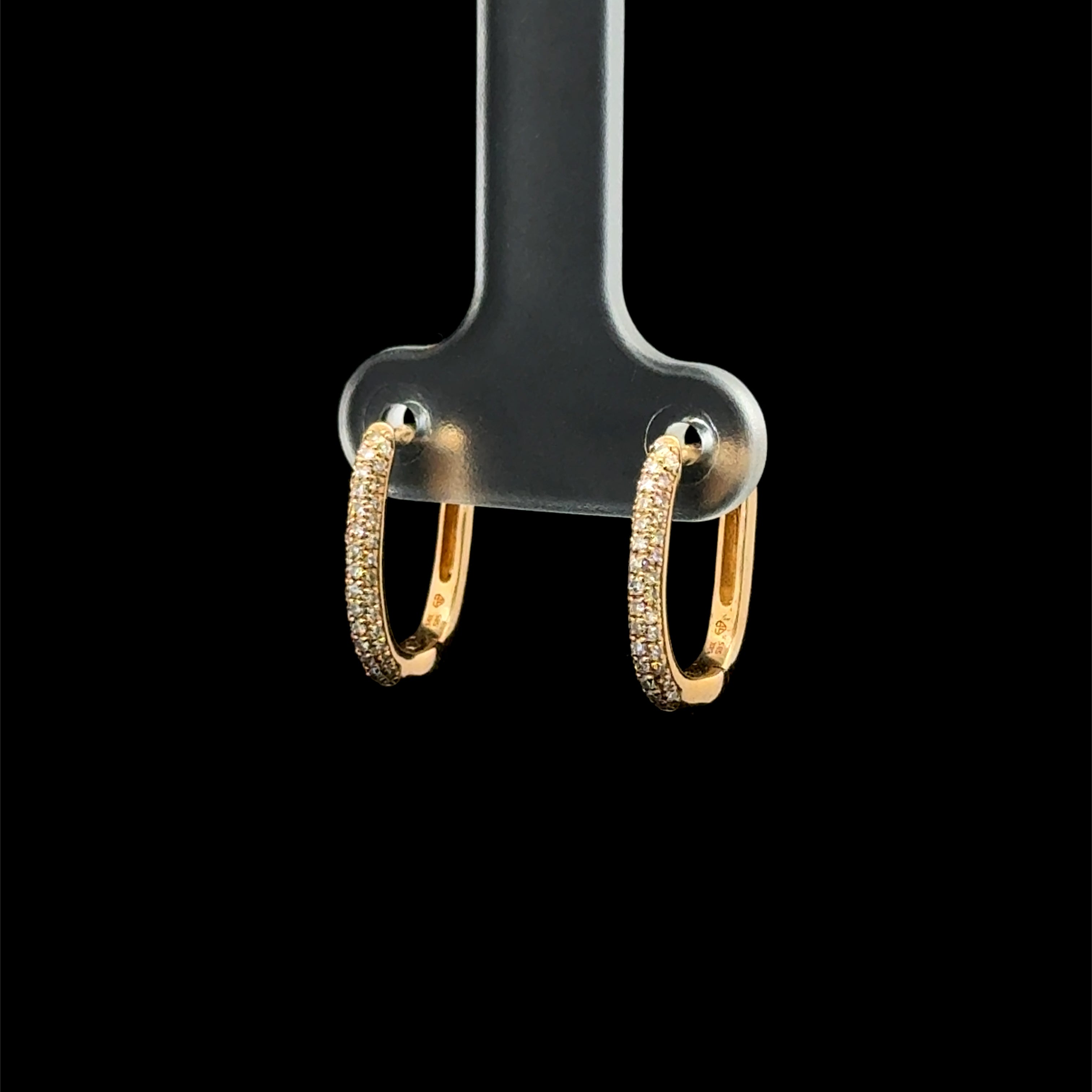 Diamond Pavé Huggie Yellow Gold Earrings