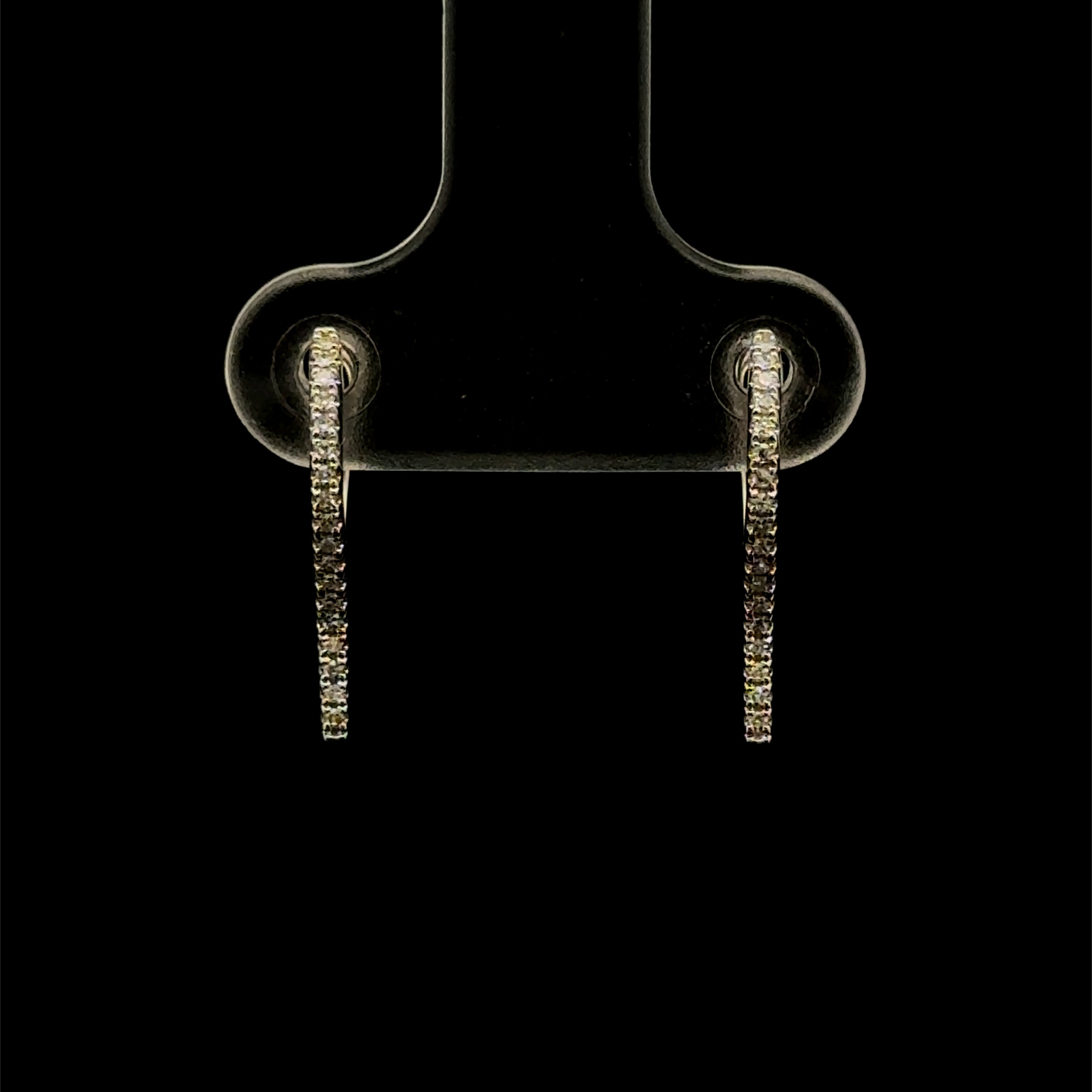 Fanged Huggie Diamond White Gold Earring