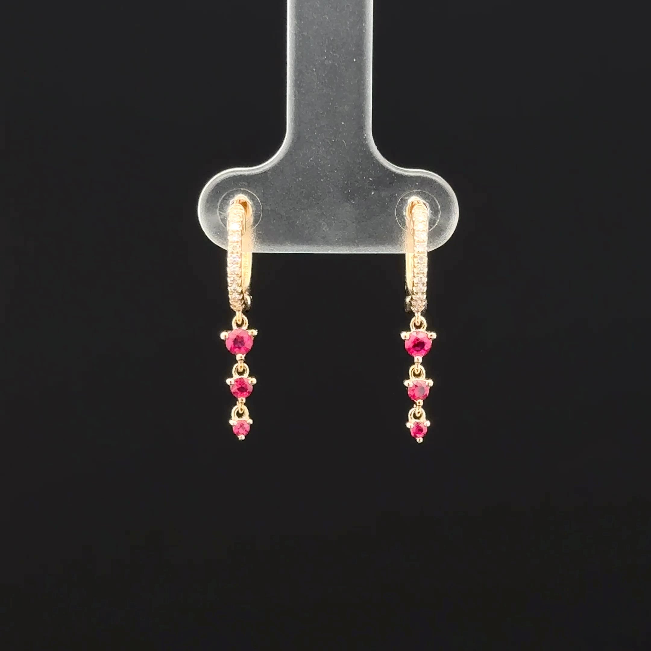 RUBY CASCADE HOOP EARRINGS