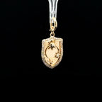 SHILED GOLD PENDANT WITH SPARKAING DIAMONDS