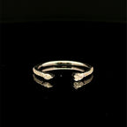Diamond Open Band White Gold Bypass Ring