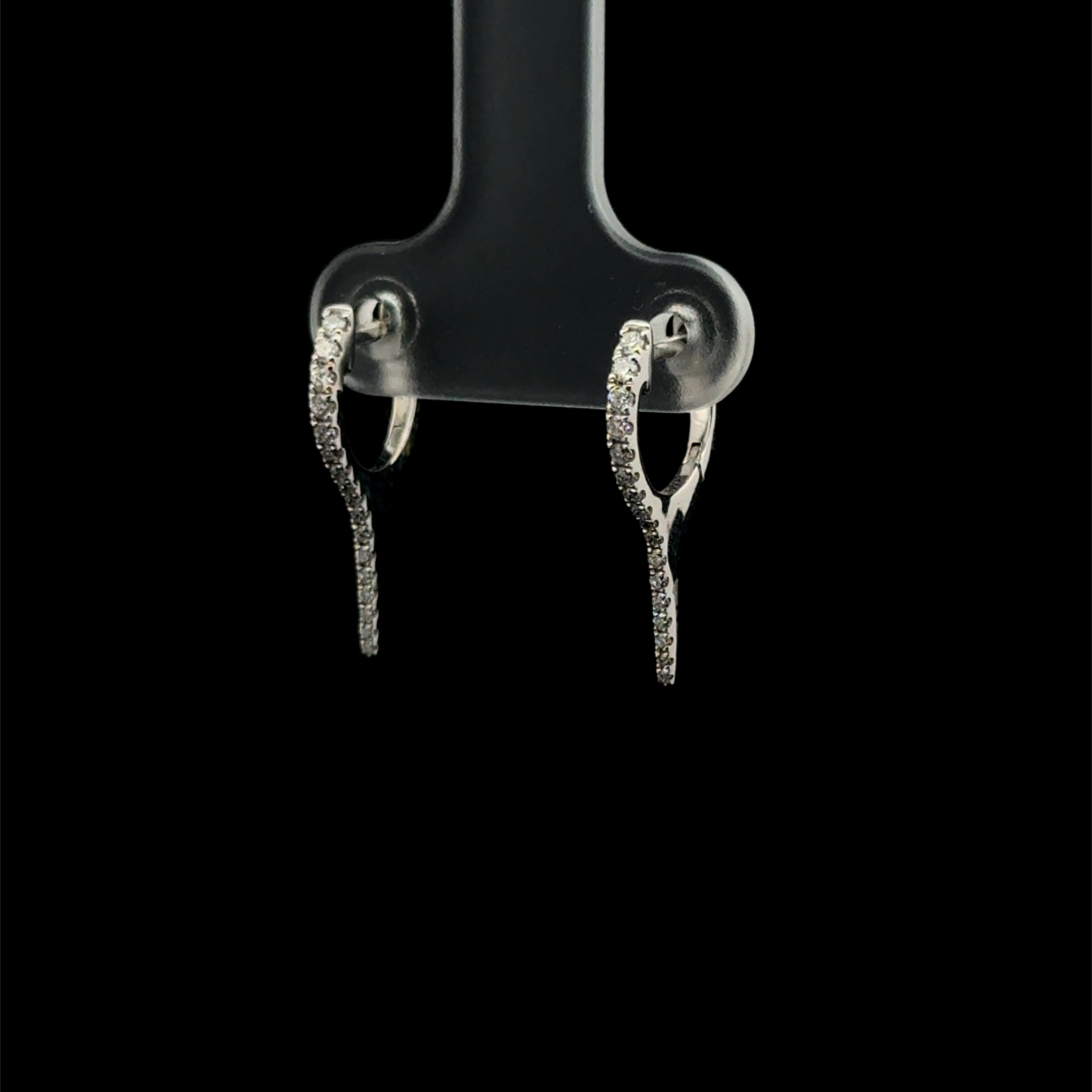 Fanged Huggie Diamond White Gold Earring