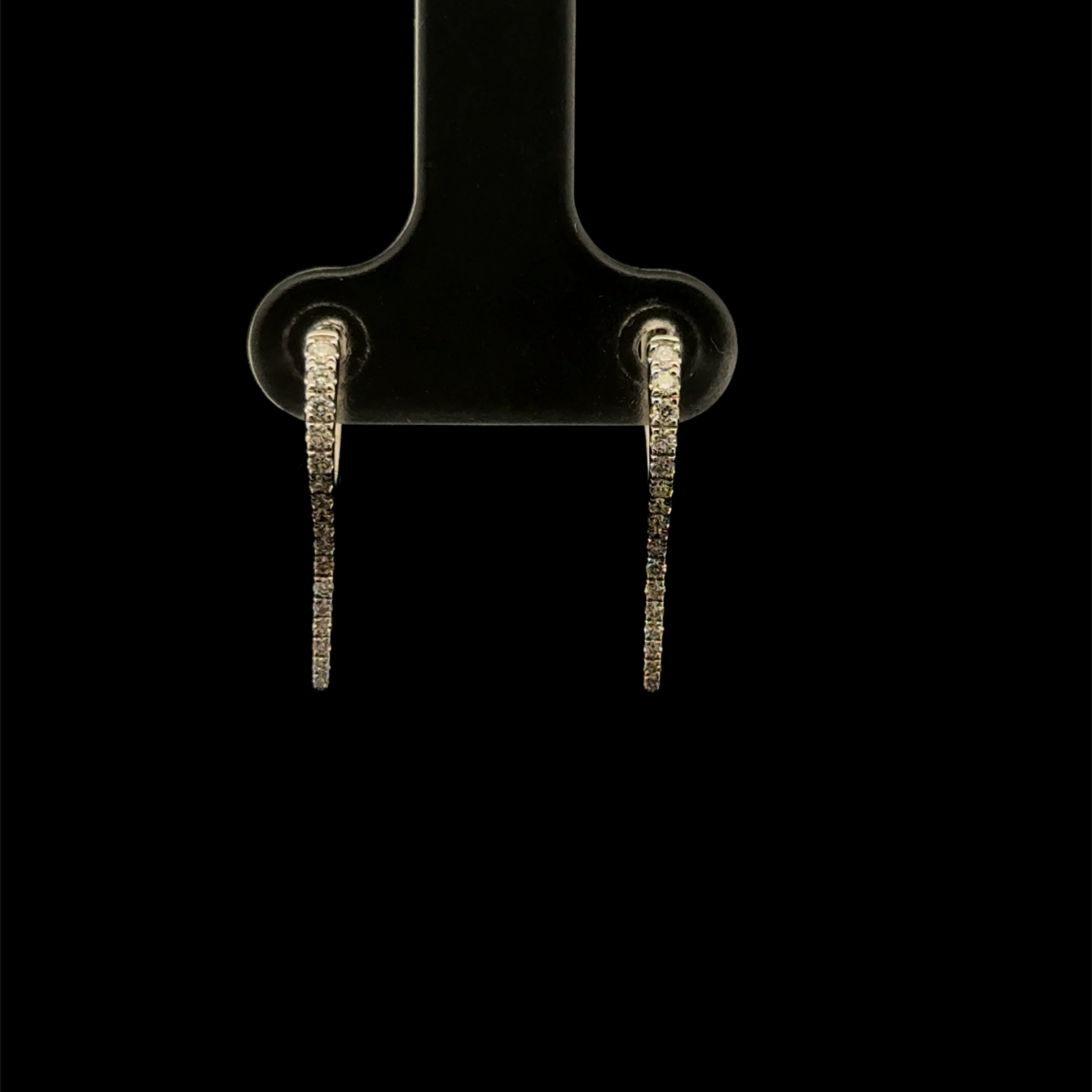 Fanged Huggie Diamond White Gold Earring