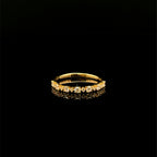 Diamond Prong Mixed Setting Yellow Gold Ring