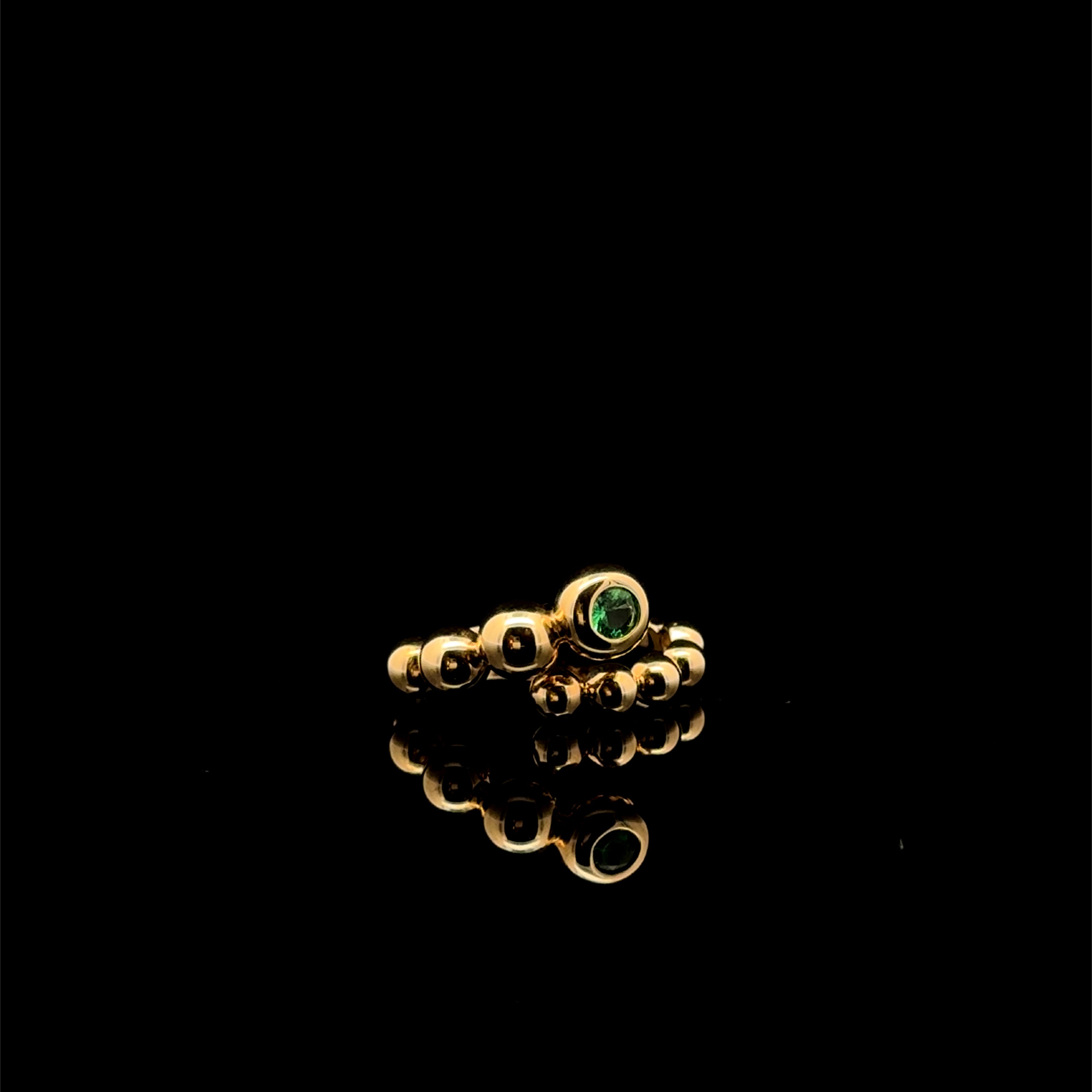 EMERALD BALL BYPASS RING