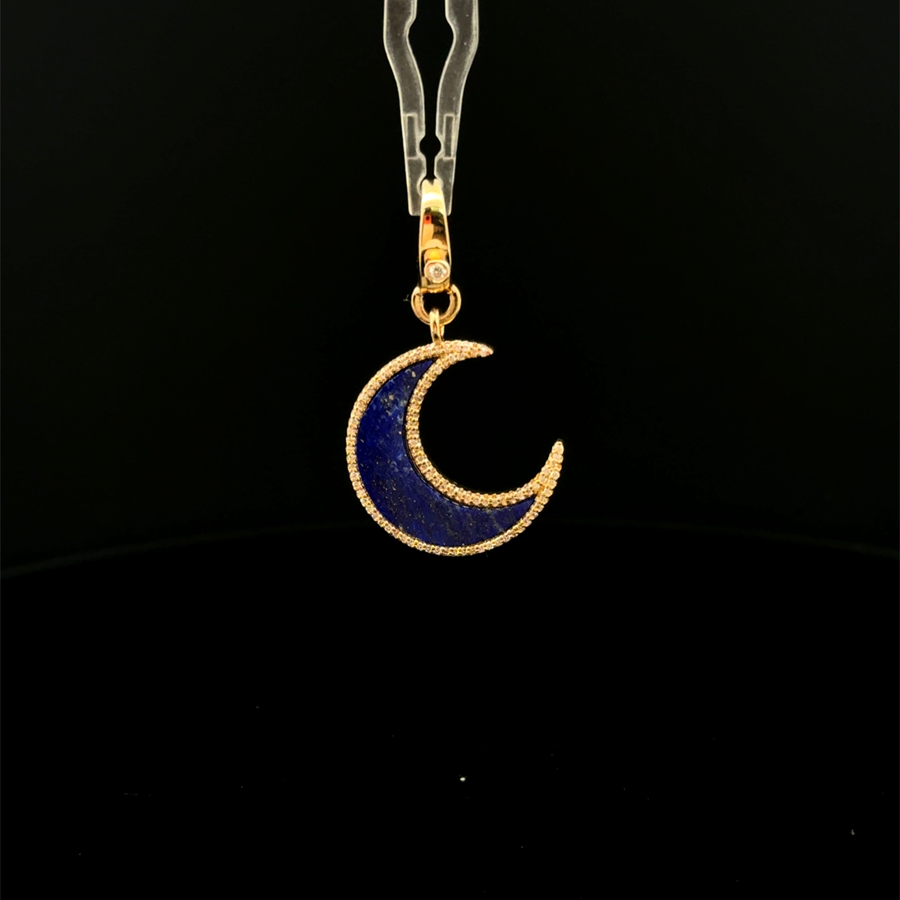 Lapis Lazuli Crescent Moon Charm