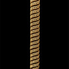 Diamond Wave Relax Fit Yellow Gold Bracelet