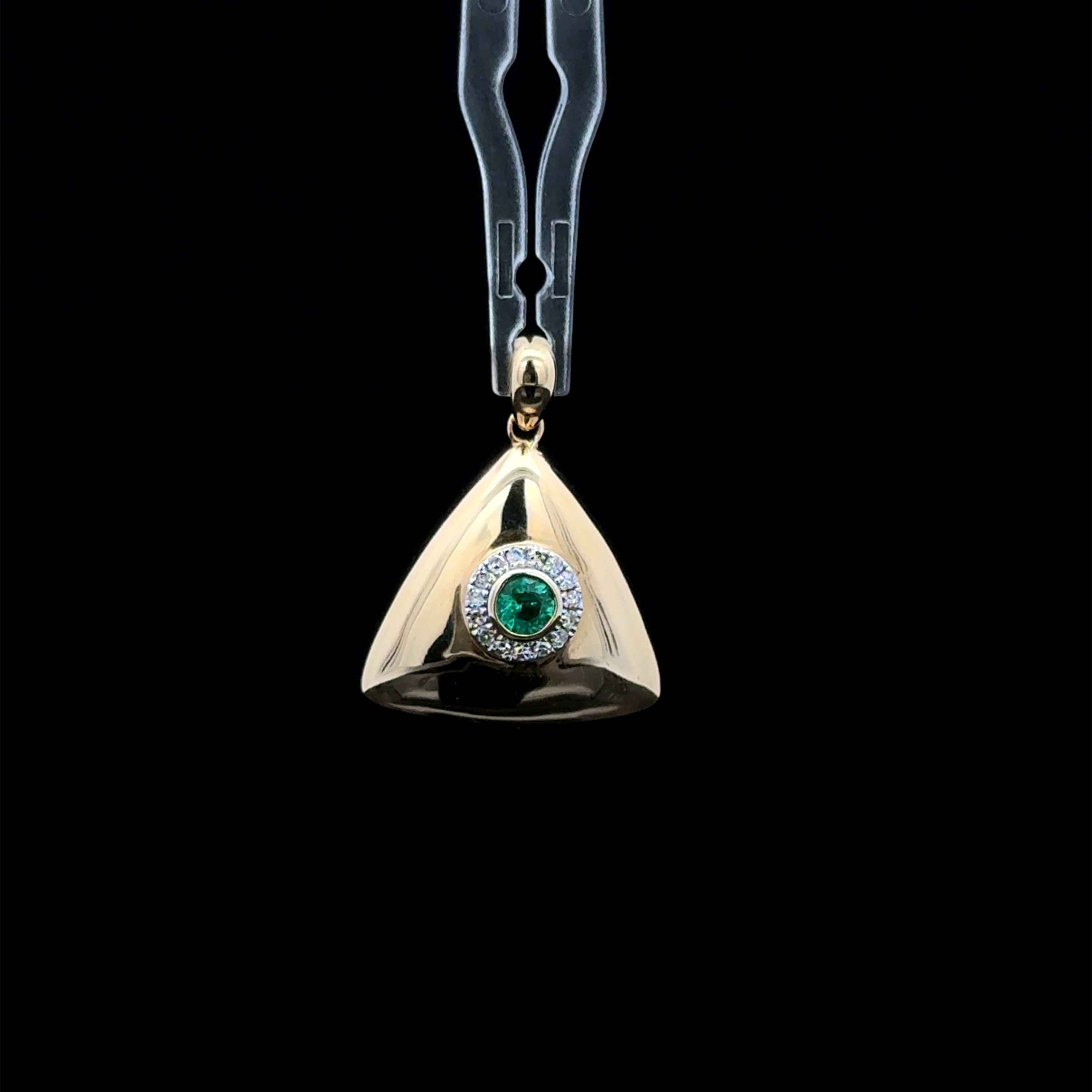 Mythical Eye Emerald & Diamond Yellow Gold Charm