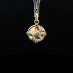 Diamond & Blue Topaz Solar Sistem Yellow Gold Charm