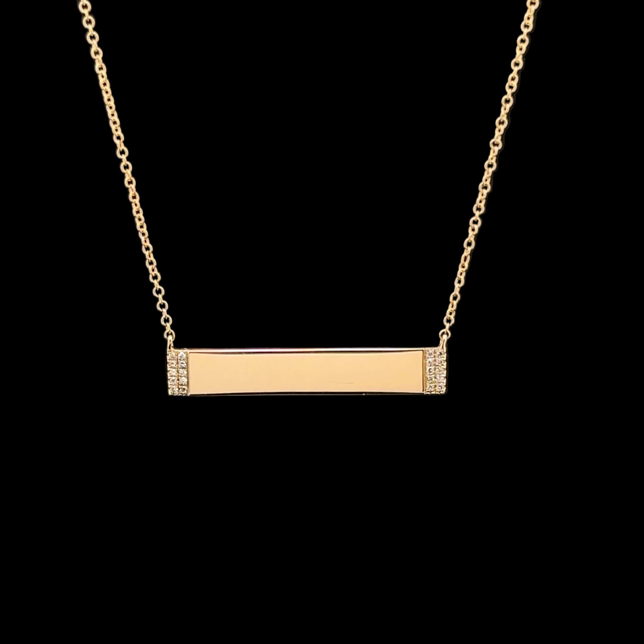 Elongated Tag Diamond Regular link Pendant