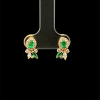 GARDEN EMERARLD & DIAMOND YELLOW GOLS STUDS