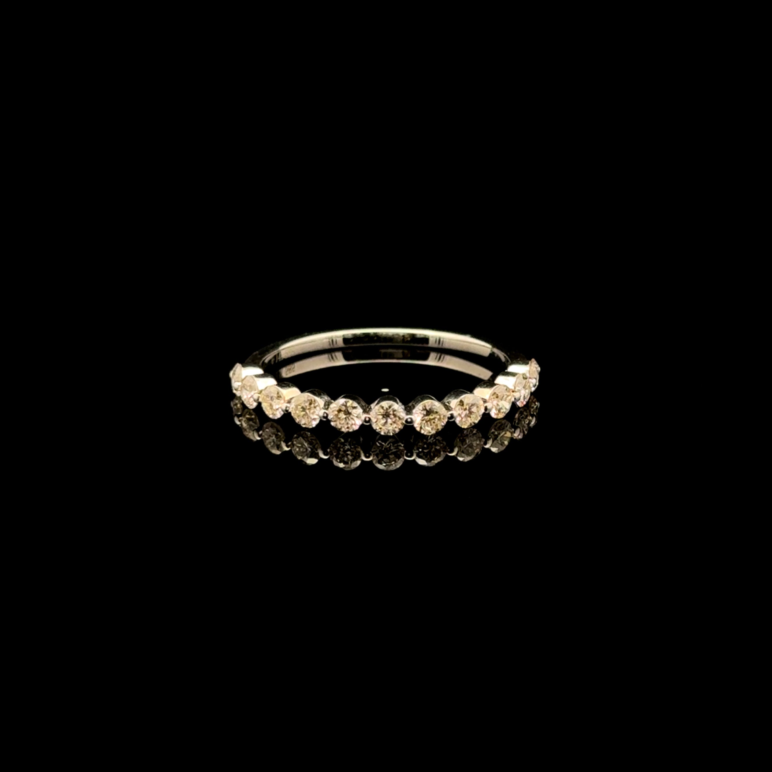 Diamond Shared Prong Setting White Gold Ring