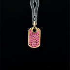 Pink Sapphire Yellow Gold Tag Charm