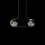 Tri-Diamond Stud White Gold Earring