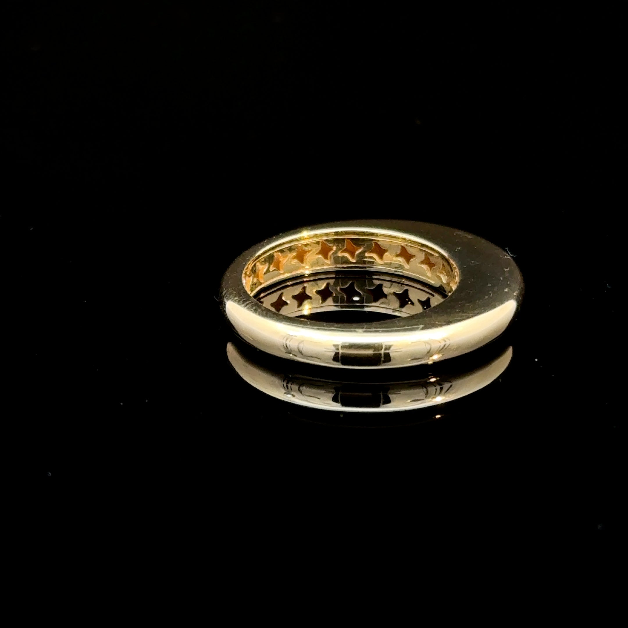 Center Elevated Yellow Gold Ring