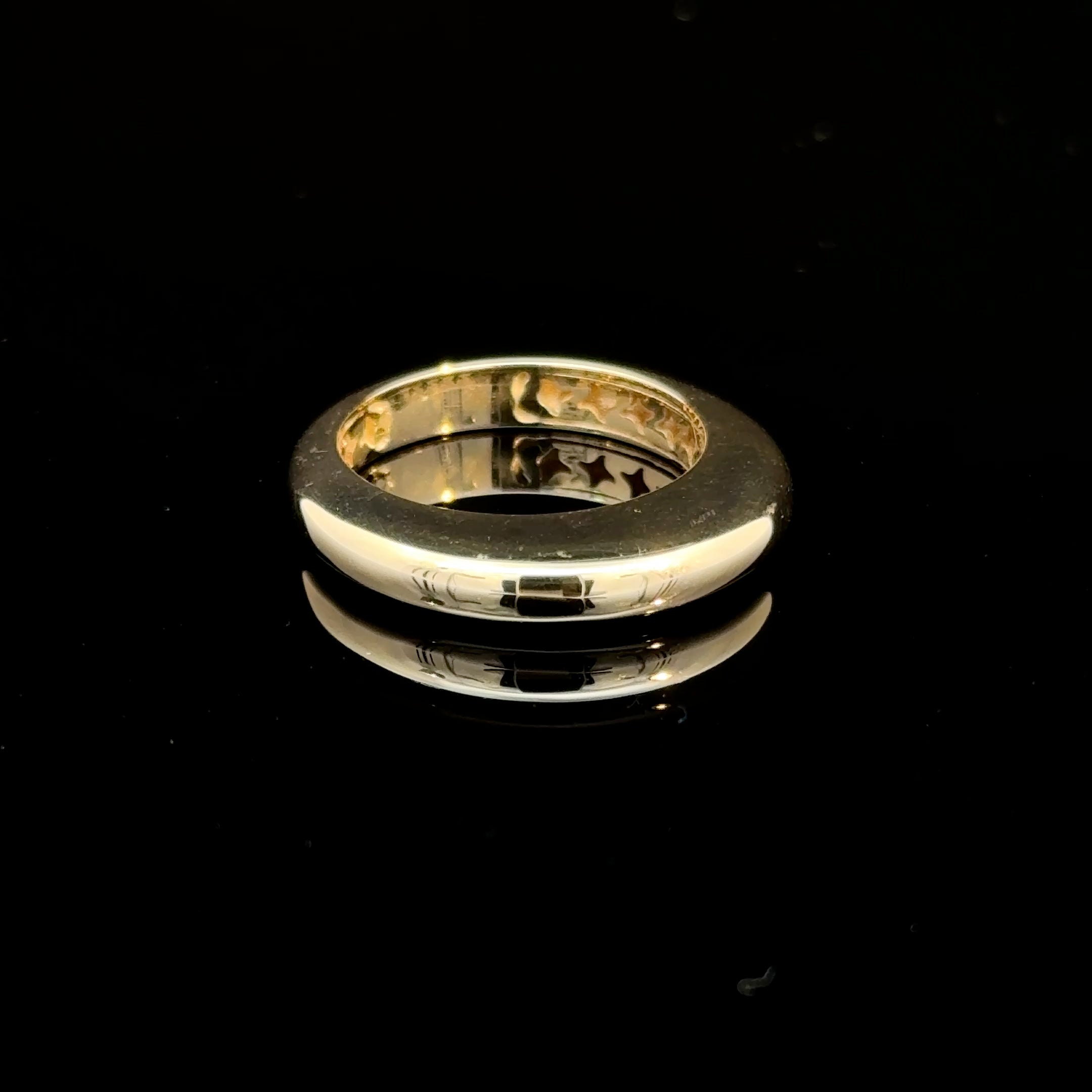 Center Elevated Yellow Gold Ring