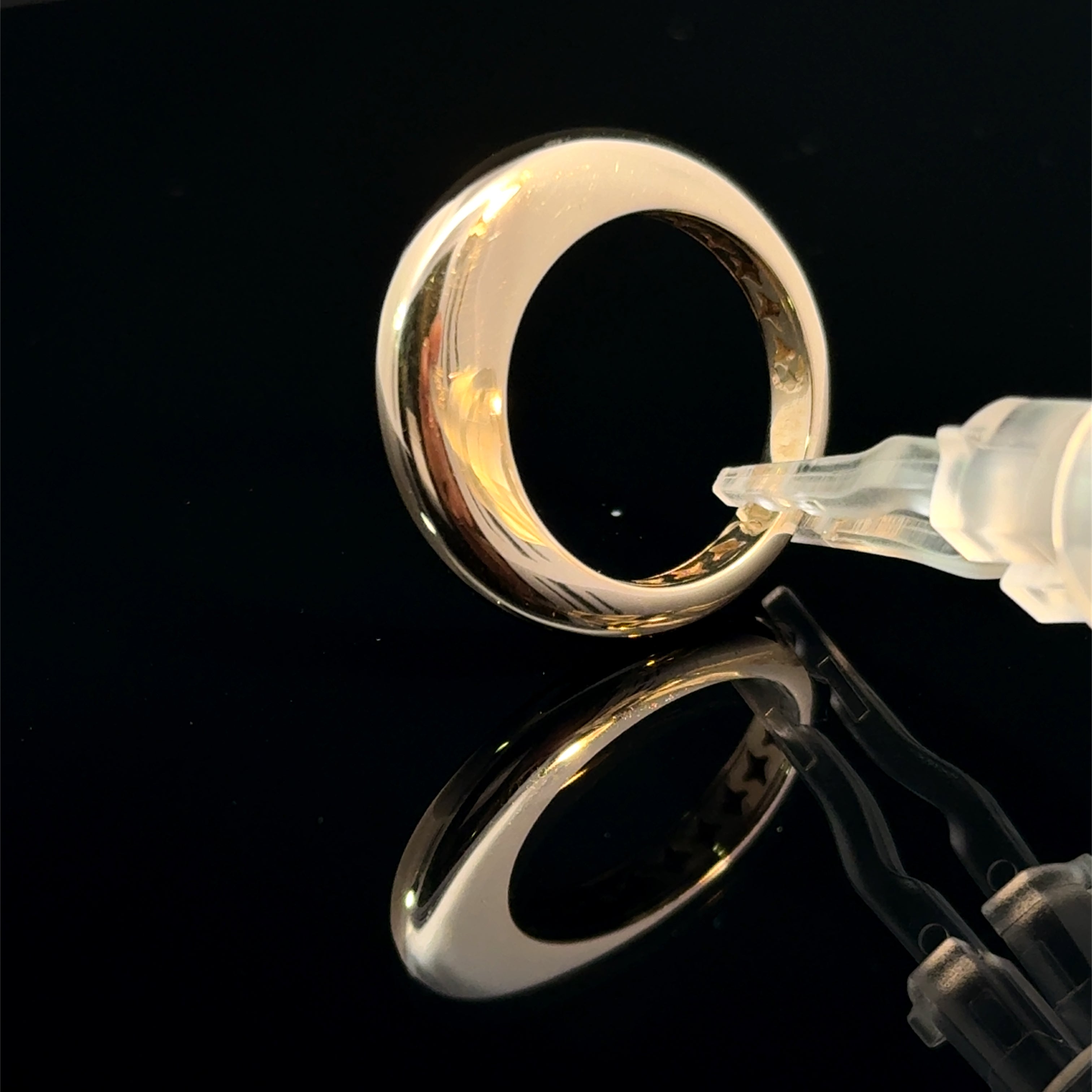 Center Elevated Yellow Gold Ring