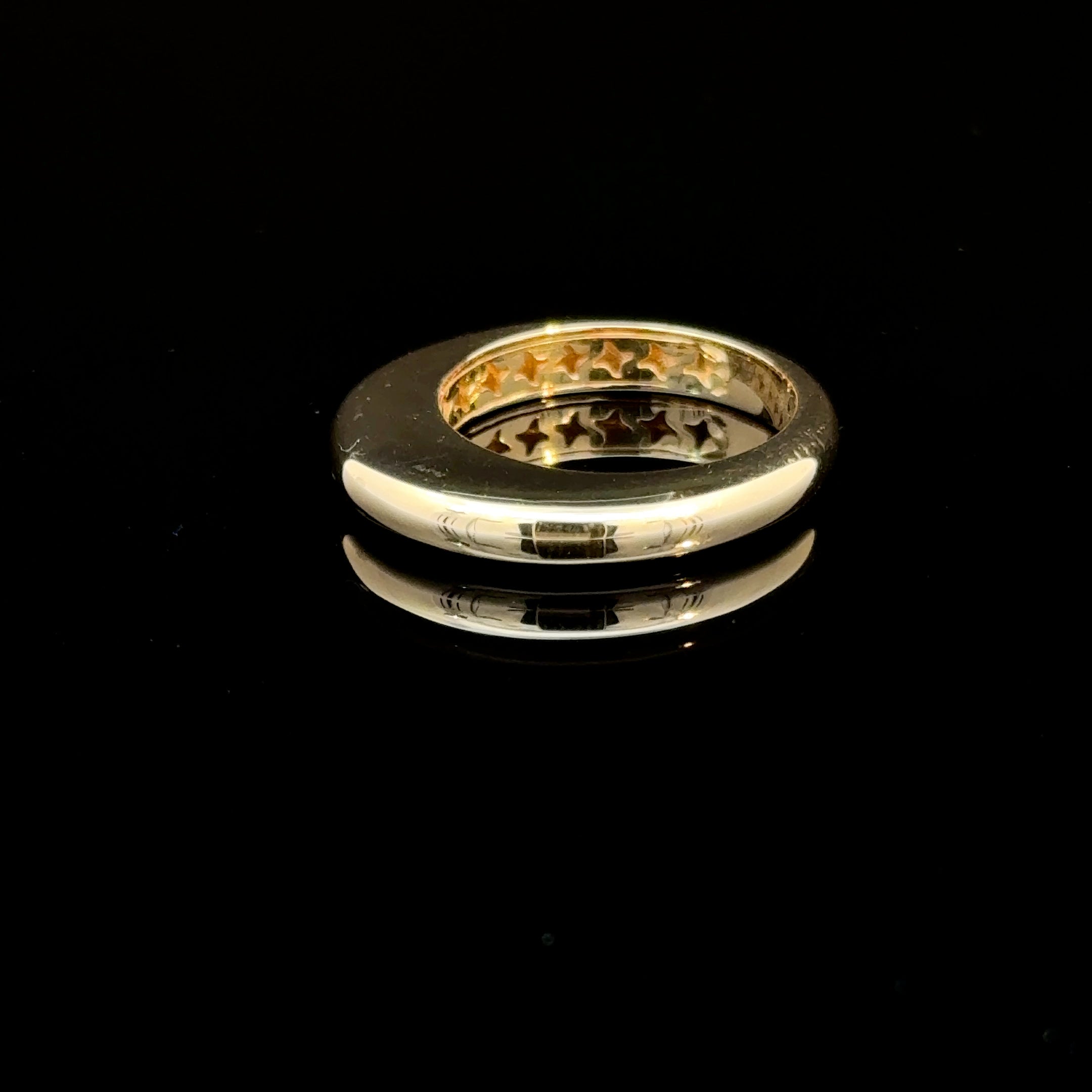 Center Elevated Yellow Gold Ring