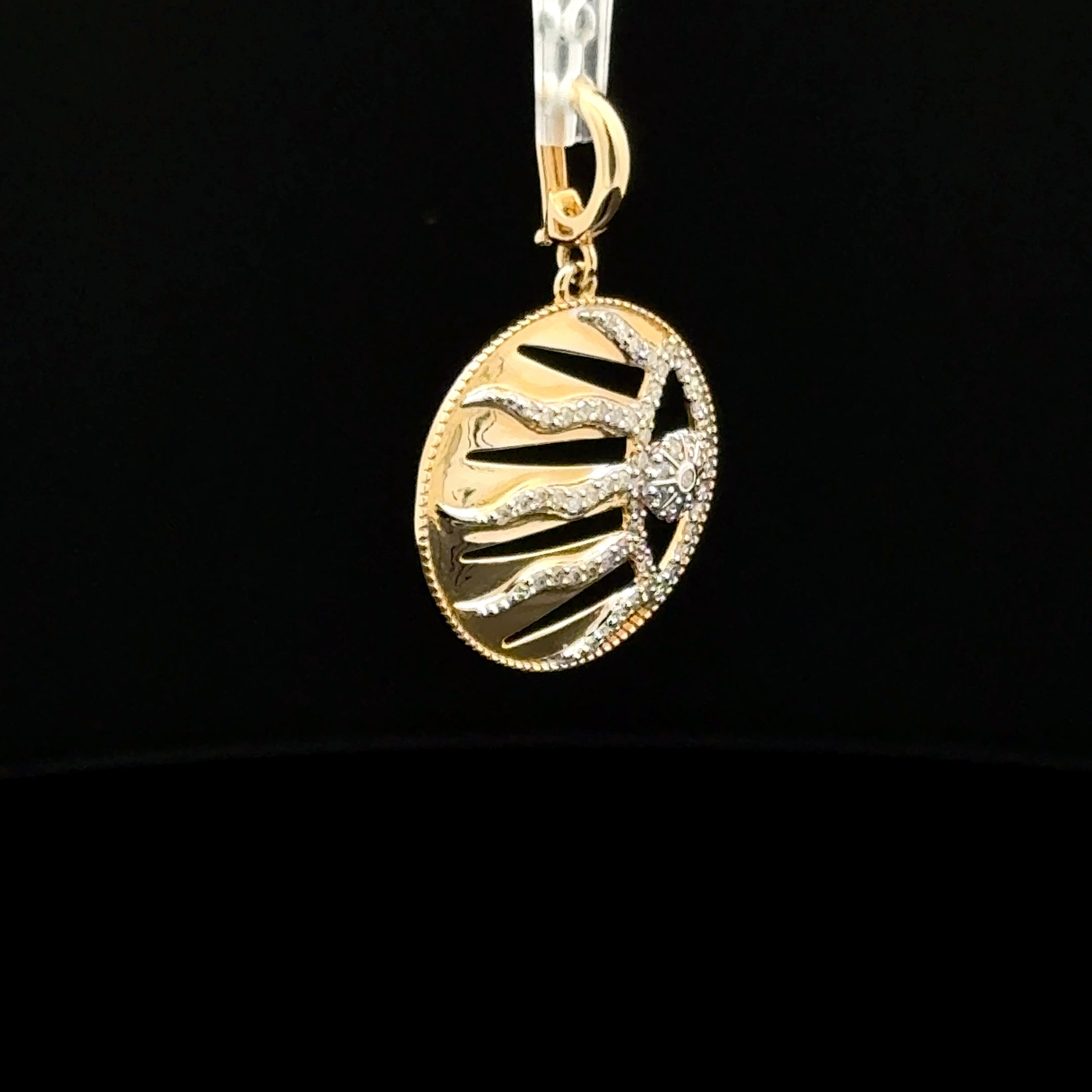 Sun Diamond Yellow Gold Charm