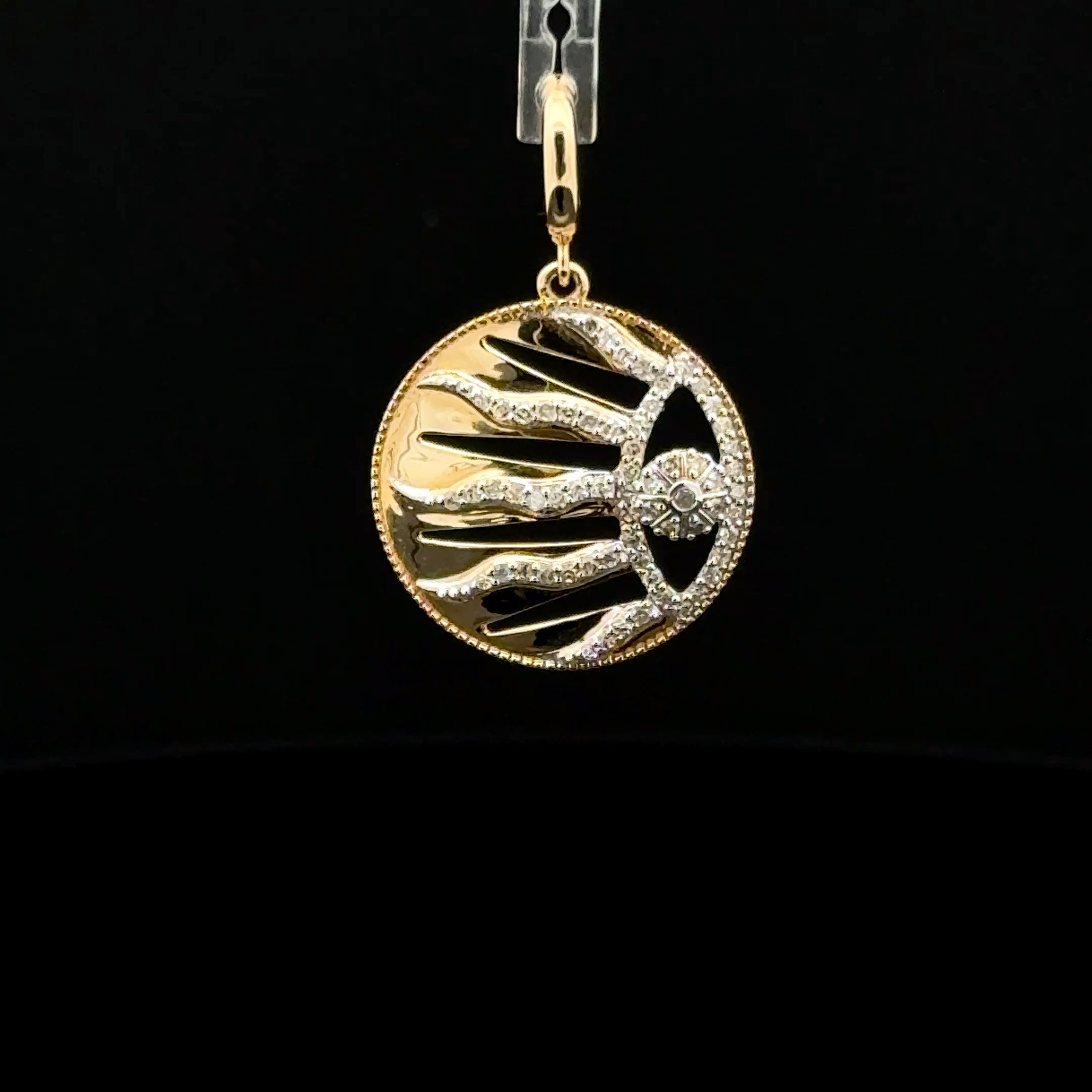 Sun Diamond Yellow Gold Charm
