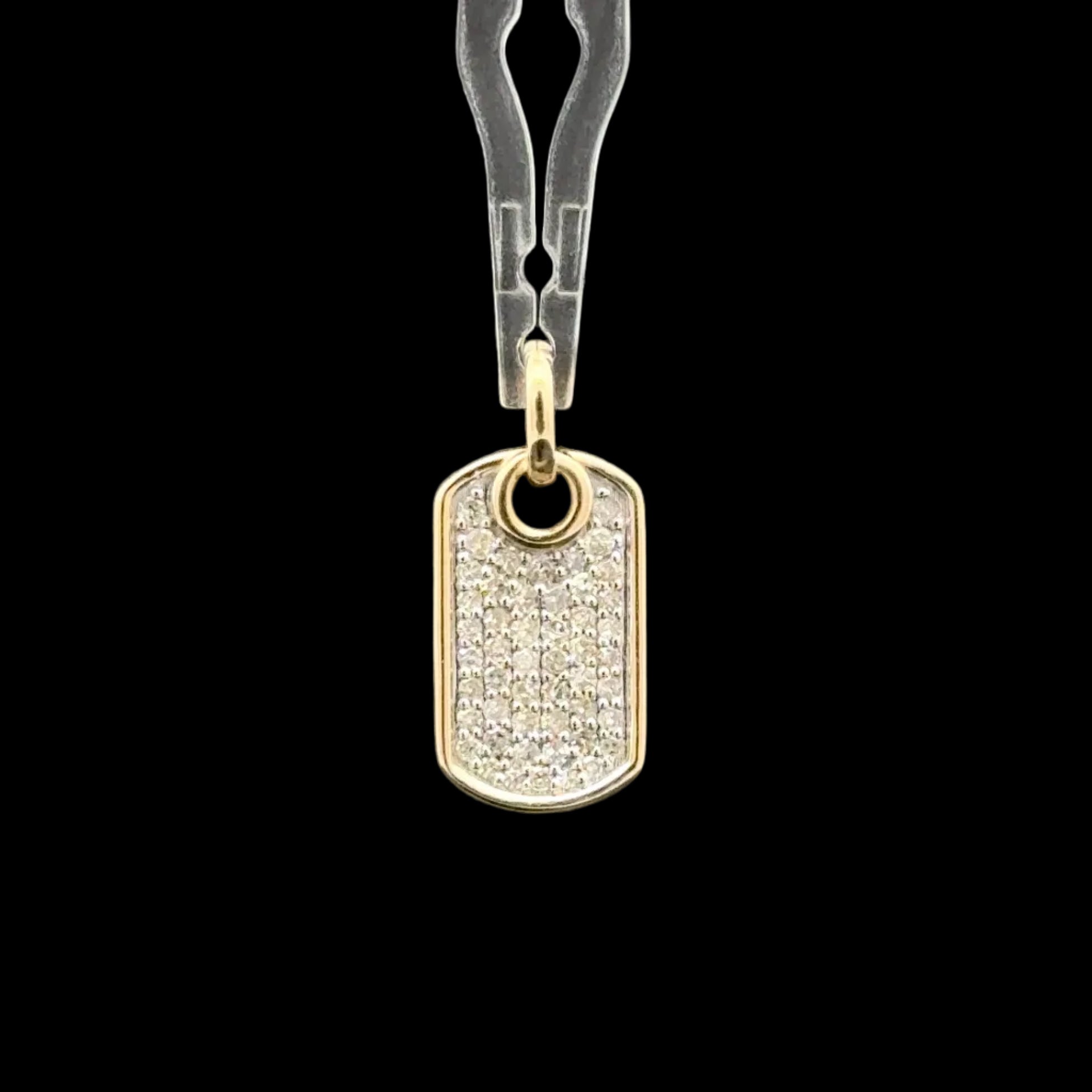 Diamond Tag Yellow Gold Charm