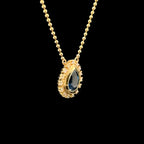 Kyanite Diamond Halo Yellow Gold Pendant