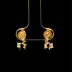 Emerald-Cut Diamond Drop Yellow Gold Earrings