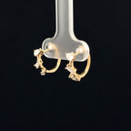 Multi Shape Diamond Huggie Yellow Gold Earrings