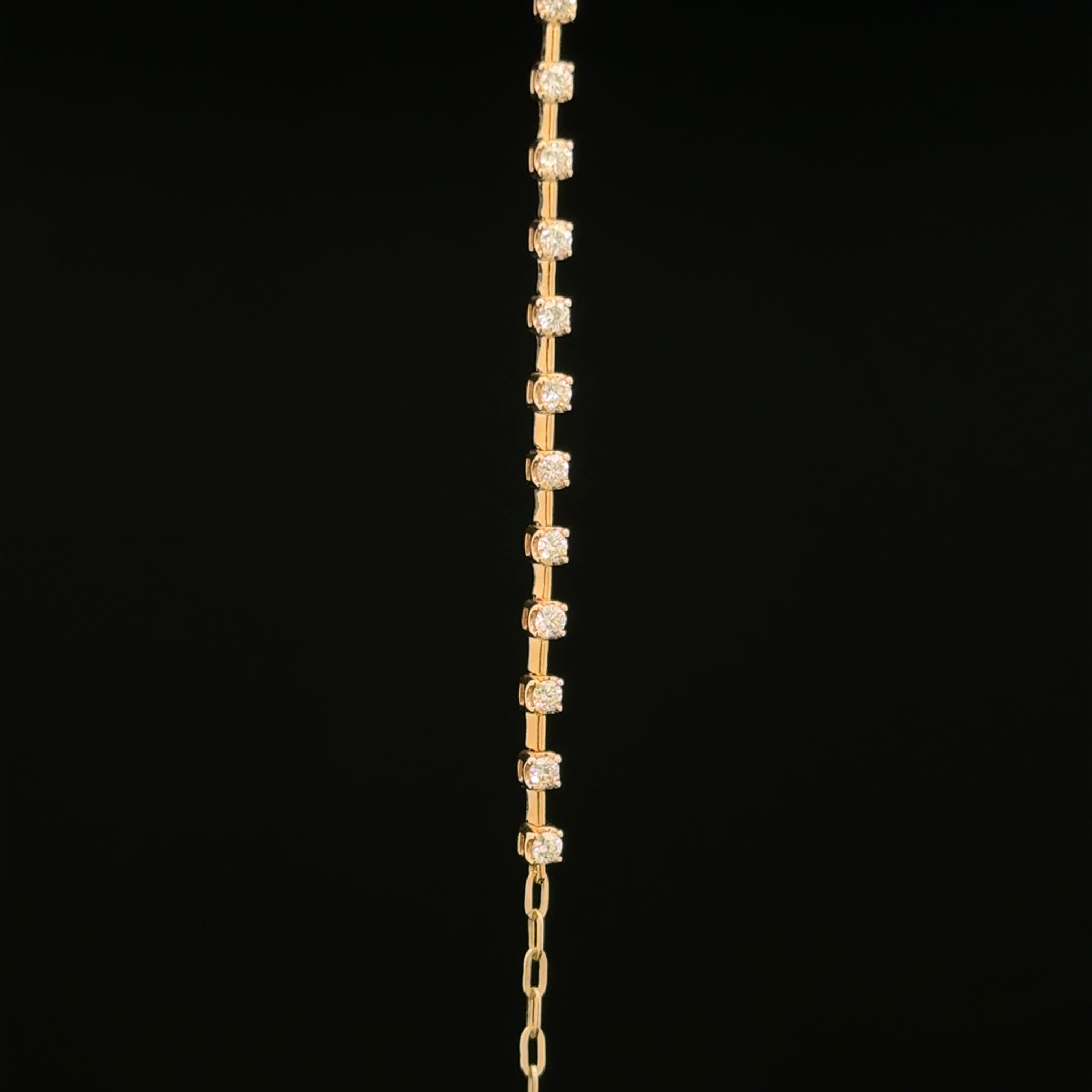 Diamond Clip Link Yellow Gold Bracelet