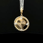 Heart Plate & Diamond Yellow Gold Charm