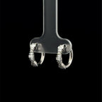 Baguette & Round Diamond Huggie White Gold Earrings