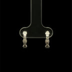 Baguette & Round Diamond Huggie White Gold Earrings