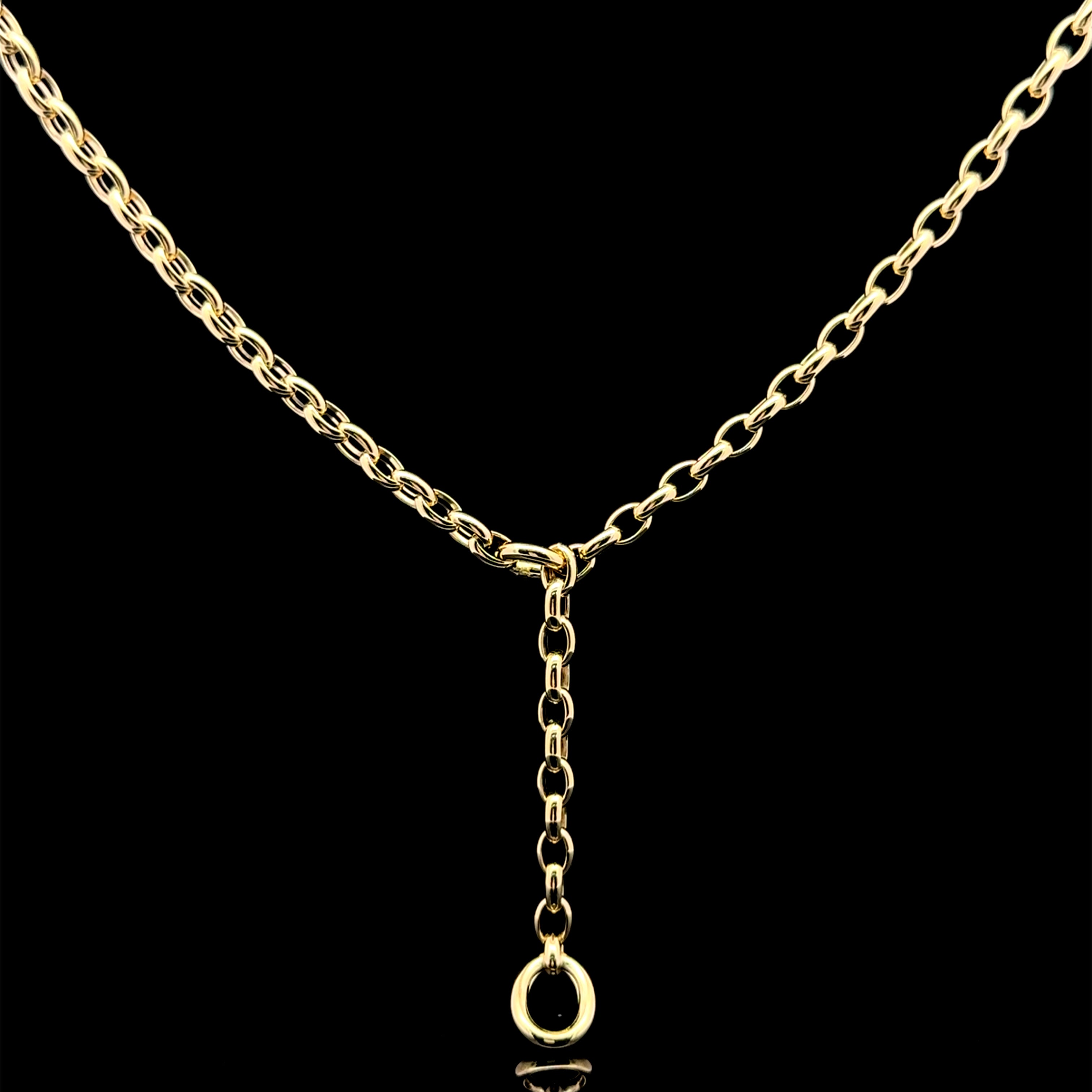 Round Link Yellow Gold Tie Chain