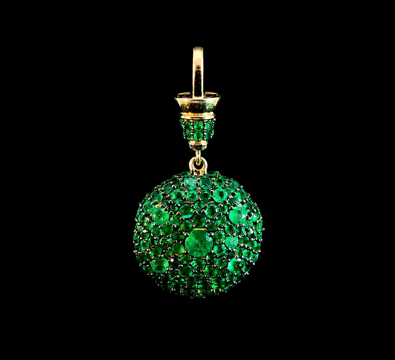 Emerald Pavé Sphere Charm