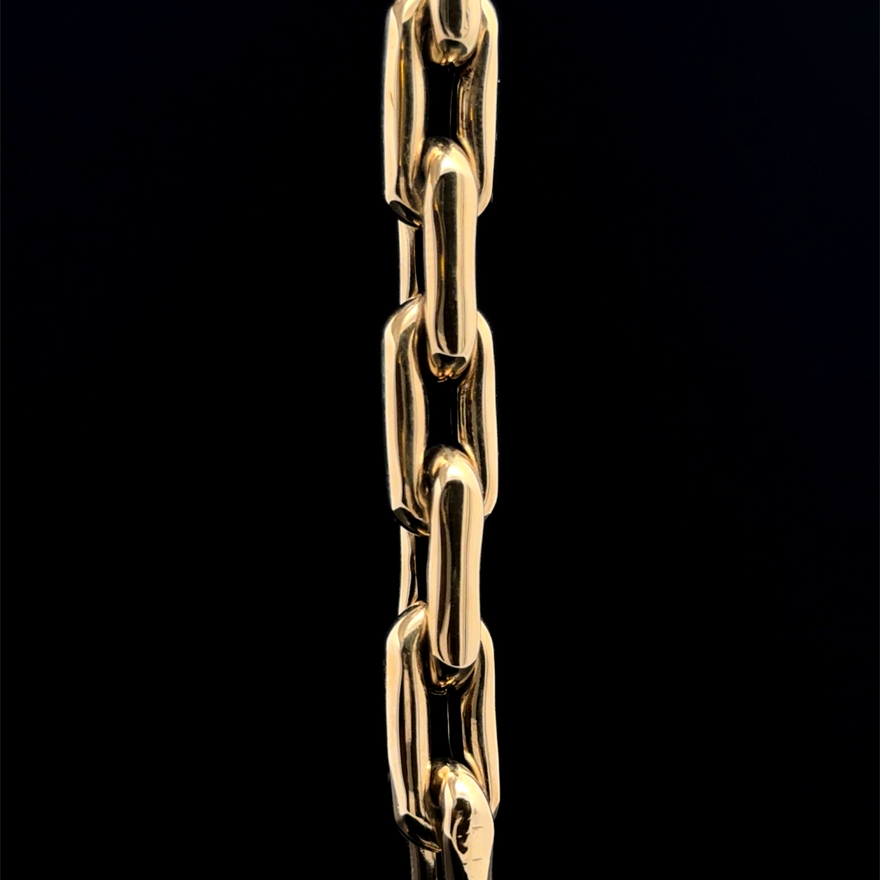 Large Clip Link Yellow Gold Bracelet