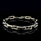 Large Clip Link Yellow Gold Bracelet