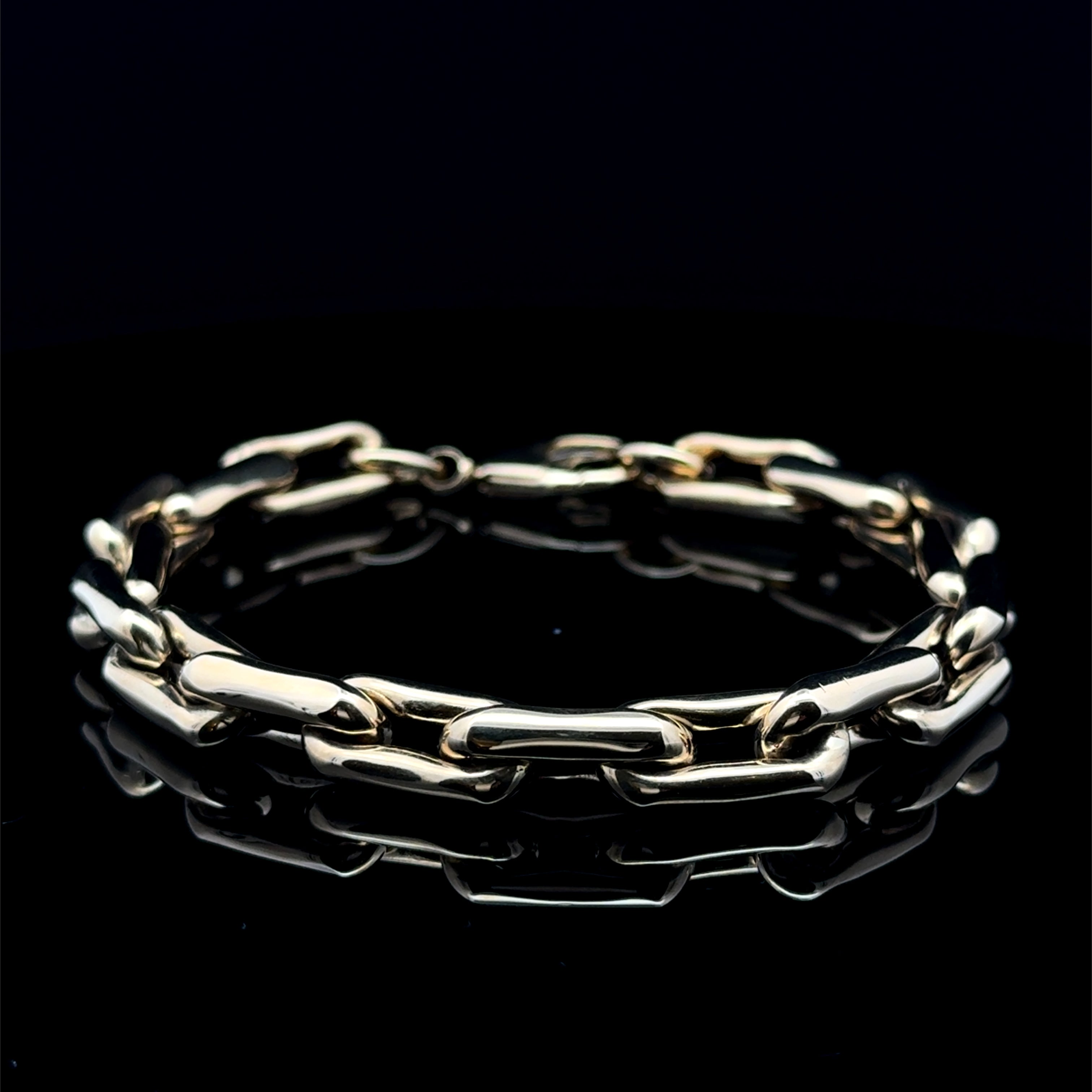 Large Clip Link Yellow Gold Bracelet