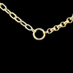 Half Rolo Half Hexagon Yellow Gold Chain 18'