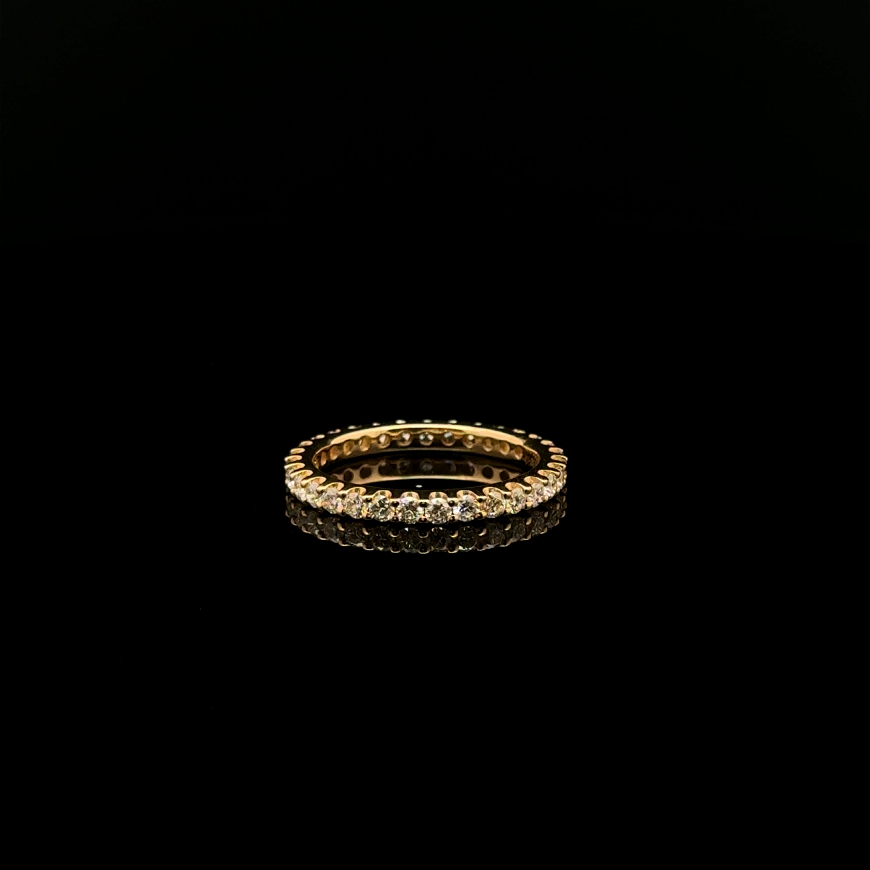 Diamond Pavé All Round Yellow Gold Ring
