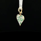 Diamond & Emerald Pavé Heart Yellow Gold Charm