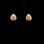 Ribbed Pear Diamond Studs