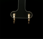 Baguette Diamond Huggie Yellow Gold Earrings