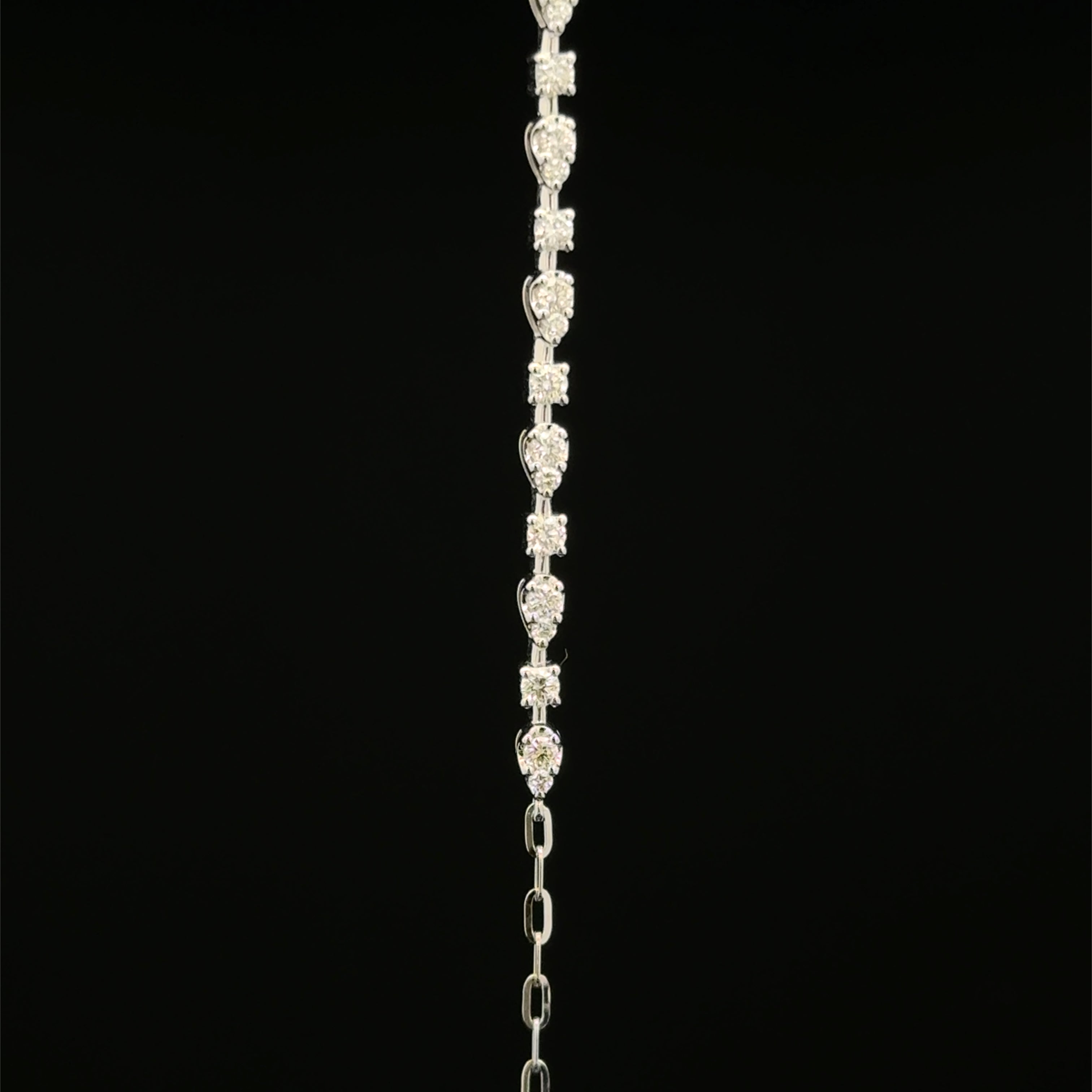Diamond Clip Link White Gold Bracelet